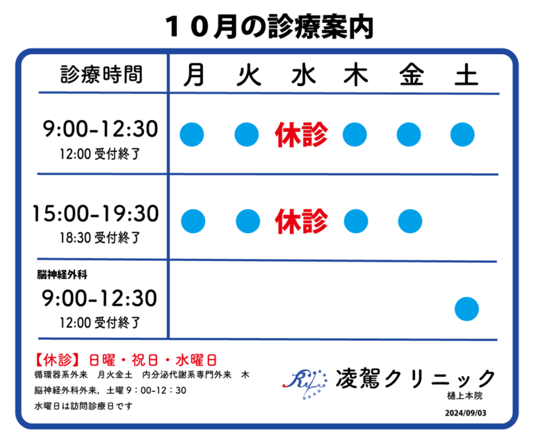 診療体制変更のお知らせ